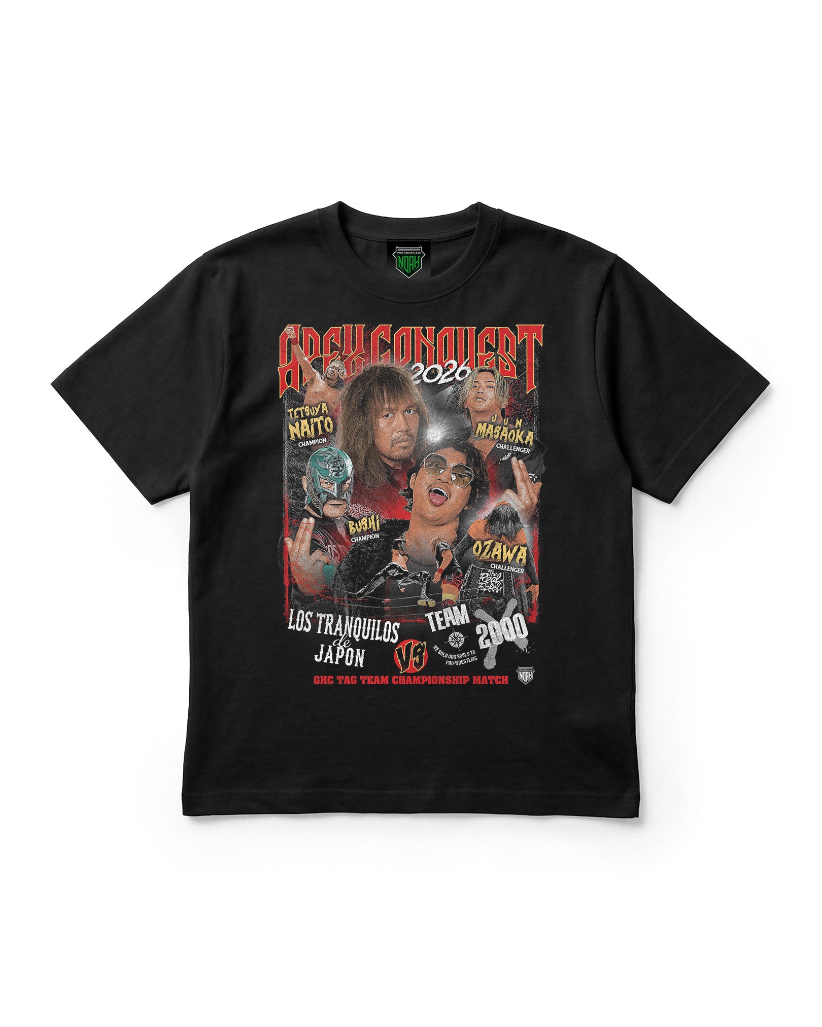 内藤哲也&BUSHI vs OZAWA&政岡純 GHCタッグ選手権試合ビジュアルTシャツ