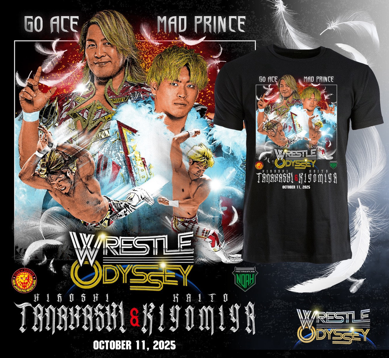 棚橋弘至&清宮海斗 タッグ記念ビジュアルTシャツ