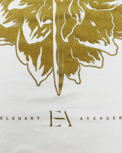 遠藤哲哉「Elegant Avenger」 Tシャツ (ホワイト/ゴールド）