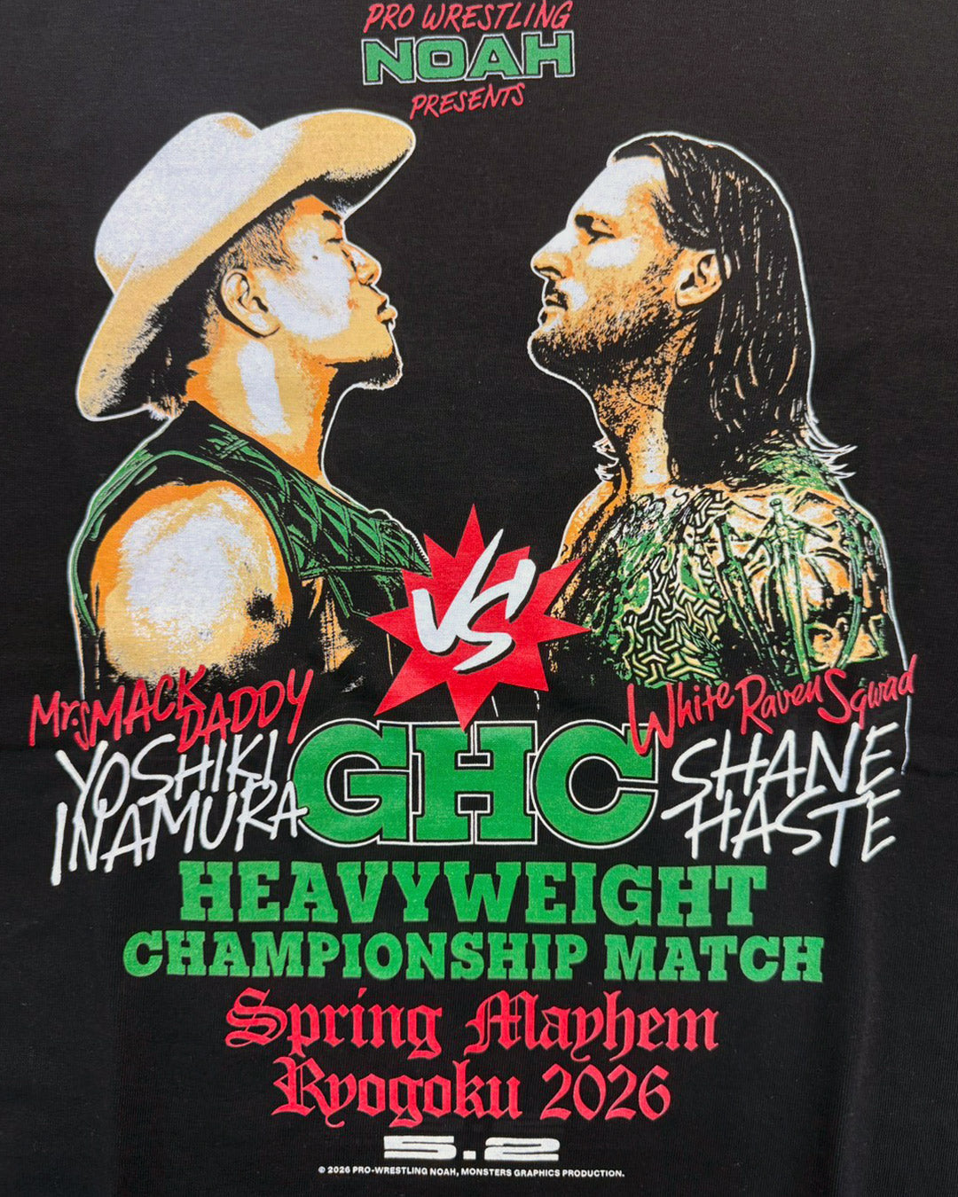 【5.2会場受け取り限定】Yoshiki Inamura vs シェイン・ヘイストGHCヘビー級選手権試合ビジュアルTシャツ