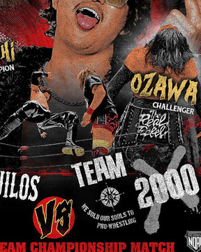 内藤哲也&BUSHI vs OZAWA&政岡純 GHCタッグ選手権試合ビジュアルTシャツ