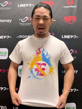Eita「E」ペイントTシャツ (ホワイトver)