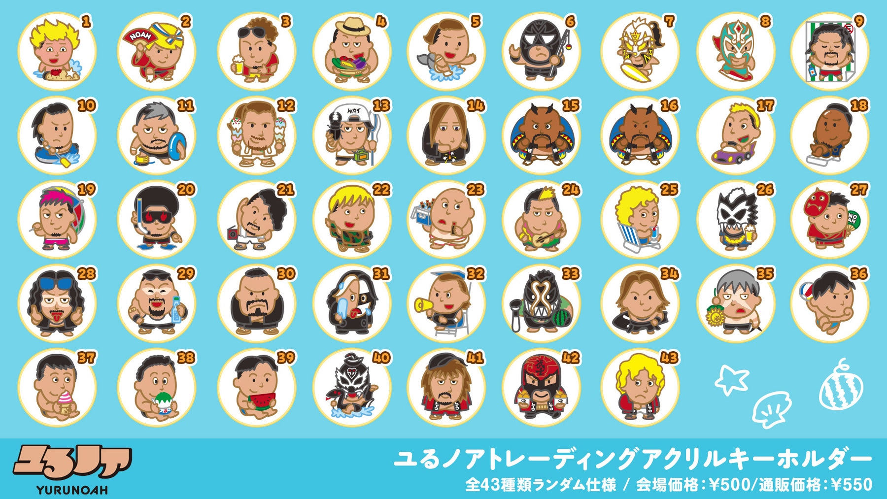 【通販限定】ユるノア アクリルキーホルダー コンプリートセット 《こんがりなつやすみ》