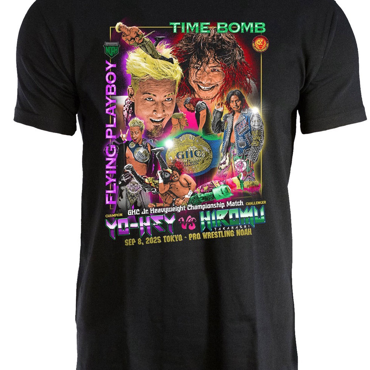 GHCジュニアヘビー級選手権 YO-HEY vs 高橋ヒロム ビジュアル Tシャツ