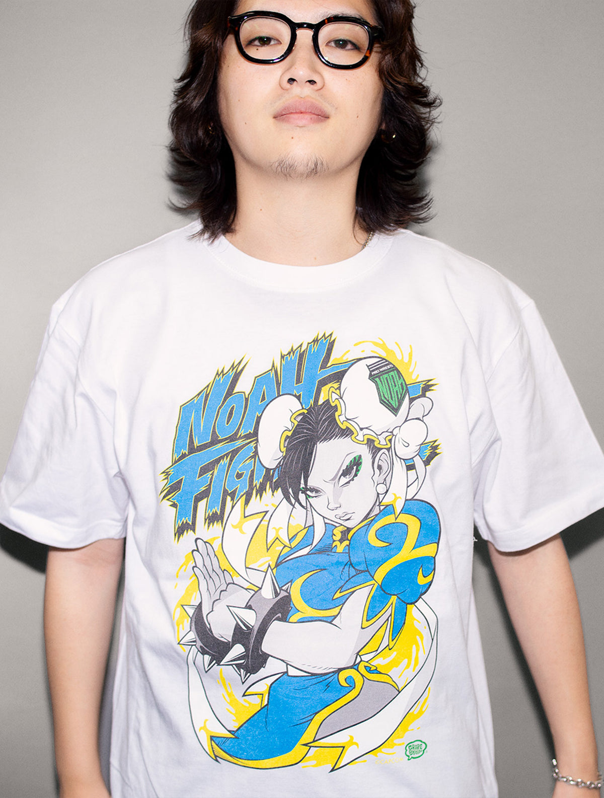 NOAH FIGHTER Ⅱ Tシャツ （春麗/CHUN-LI） ストリートファイターⅡ × プロレスリング・ノア× GRAPE BRAIN