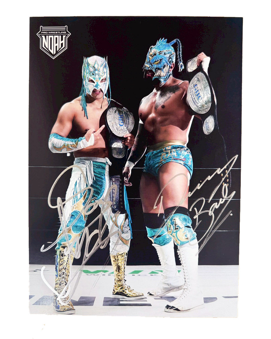 【選手直筆サイン入り/戴冠記念ポートレート】 ドラゴン・ベイン&アレハンドロ  GHC ジュニアヘビー級タッグ王座戴冠（2026年3月8日 横浜武道館）