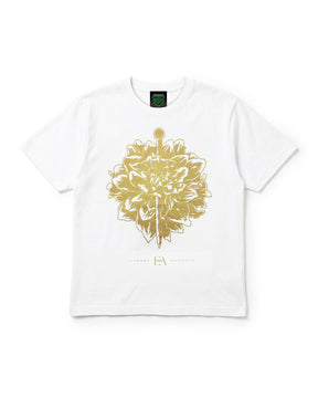 遠藤哲哉「Elegant Avenger」 Tシャツ (ホワイト/ゴールド）
