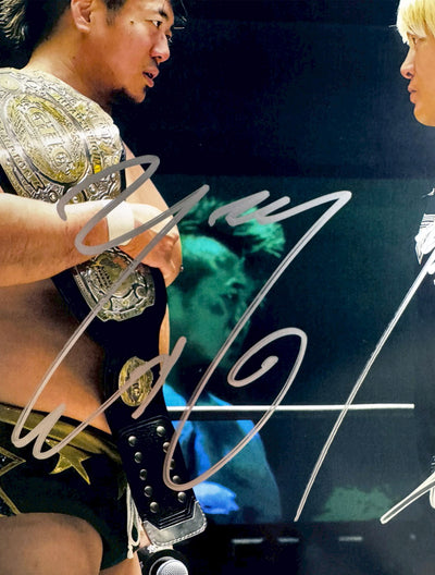 【選手直筆サイン入り】 GHCヘビー級選手権試合『Yoshiki Inamura vs 拳王』決定記念プレミアムポートレート（2.11後楽園ホール）