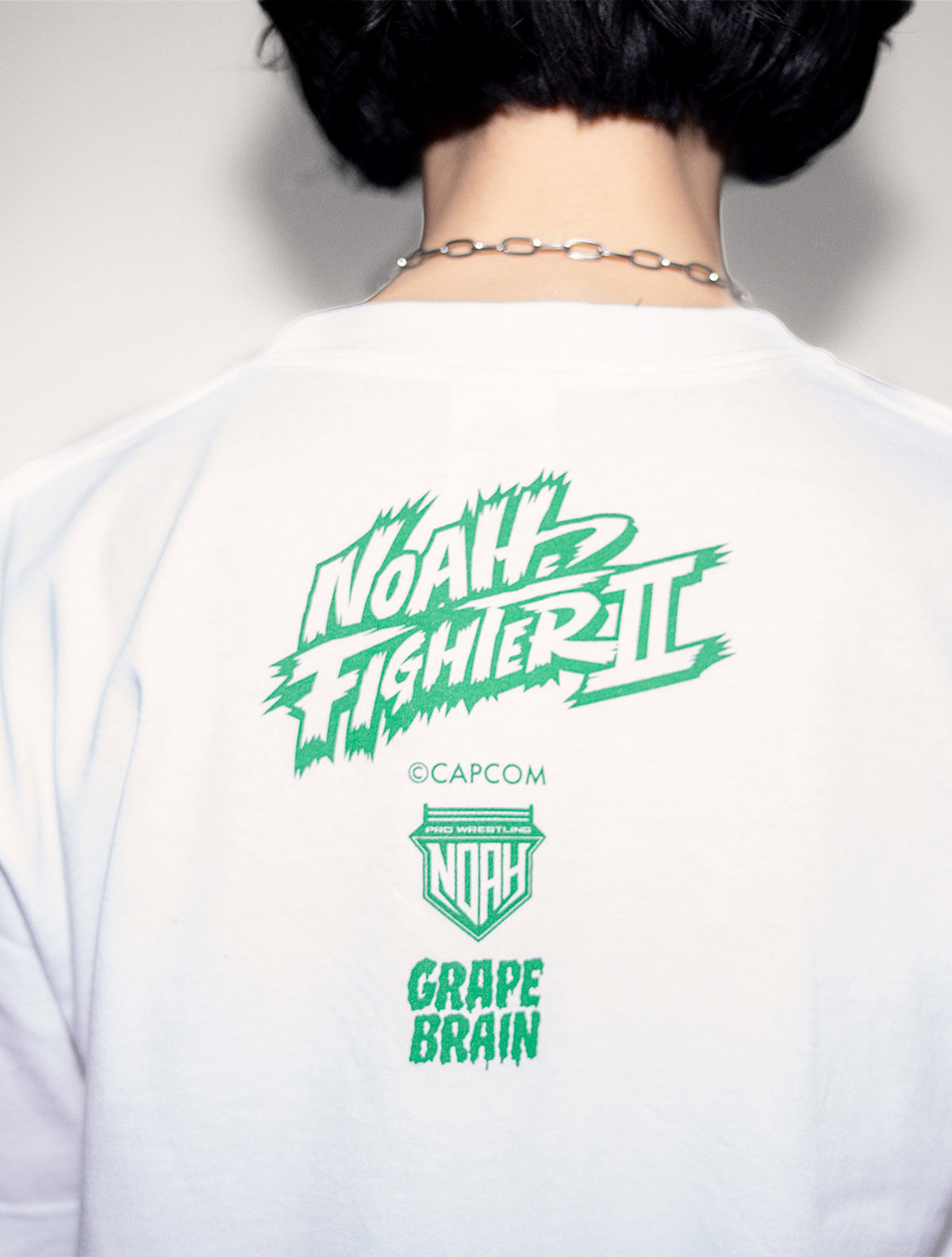 NOAH FIGHTER Ⅱ Tシャツ (ガイル/GUILE）ストリートファイターⅡ × プロレスリング・ノア× GRAPE BRAIN