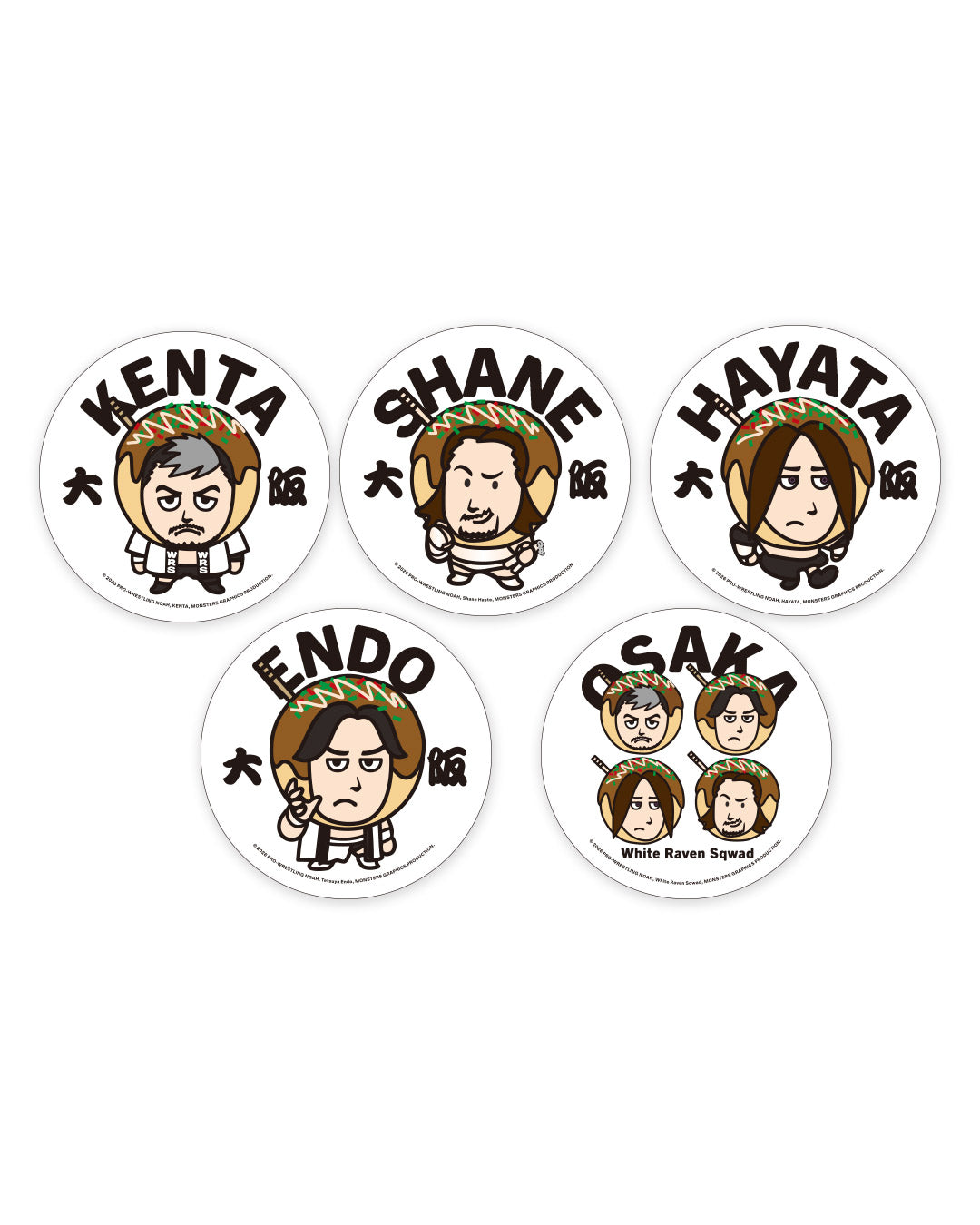 大阪ご当地缶バッジ（White Raven Sqwad）