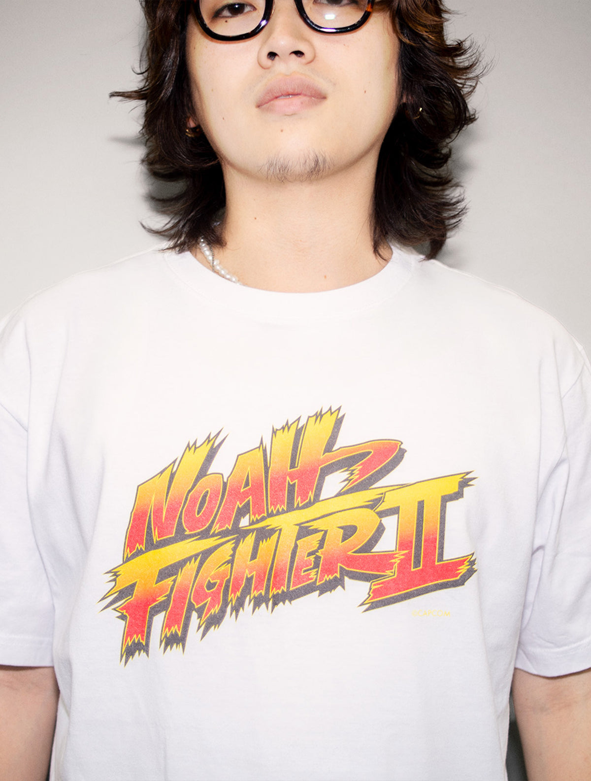 NOAH FIGHTER ⅡロゴTシャツ  ストリートファイターⅡ × プロレスリング・ノア× GRAPE BRAIN